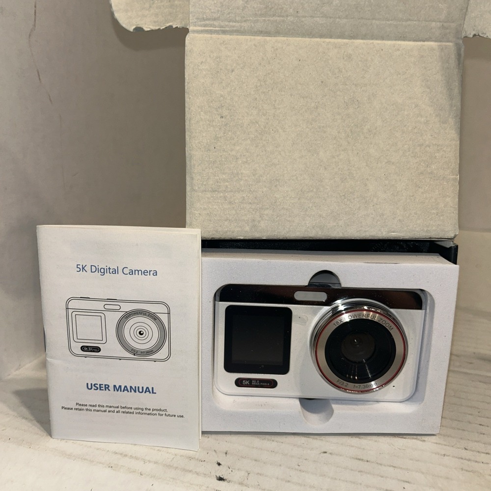 5K Vlogging Camera, 80MP Dual Screen Digital Camera with 18X Zoom & Flash C3